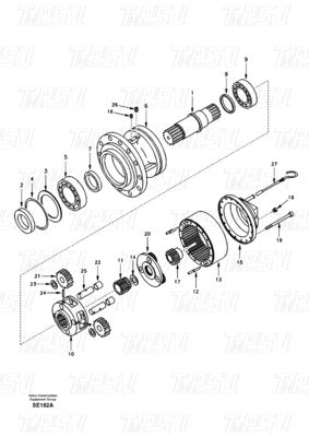 SA8230-27000 EC360 발굴기 스윙 드라이브 카탈로그 검은 색