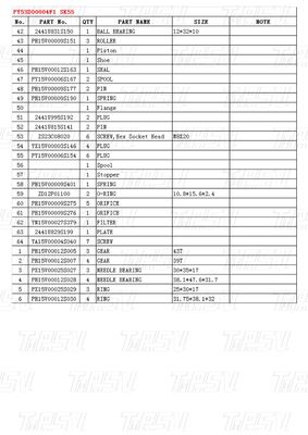 모델 PY53D00004F1 SK55 발굴기 여행 드라이브 카탈로그에 따라 달라집니다.