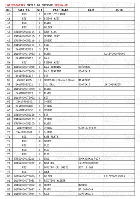 설치 볼트 온 LQ15V00007F2 발굴기 여행 드라이브 카탈로그 모델에 따라 다릅니다