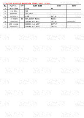 K1002518B K1002518 K1002518A 130401-00021 DX300 발굴기 스윙 드라이브 카탈로그 다양한 발굴기 모델 용량