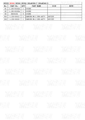 K1003134 DX300 발굴기 여행 드라이브 카탈로그 플래네타리적 감소기와 함께 철강 조립에 볼트