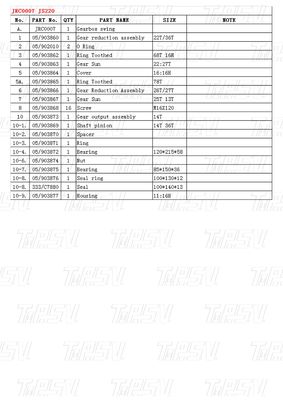 JRC0007 JS220 발굴기 스윙 드라이브 카탈로그에 맞춤 볼트 재고