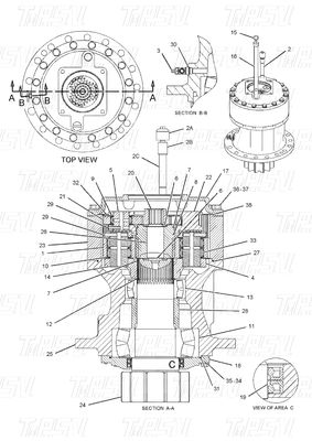 검은색 191-2693 E325C 발굴기 스윙 드라이브 카탈로그 볼트 온 인 스톡 수압 스윙 드라이브