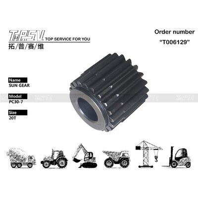 FUFRP-1159-08 고정밀 PC30-7 굴삭기 주행 2단 선기어 (검정색)