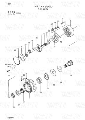 Good price 발굴기 스윙 드라이브 카탈로그에 볼트 EX55UR-3 ZX55UR ZX55UR-HHE 4421990 온라인으로