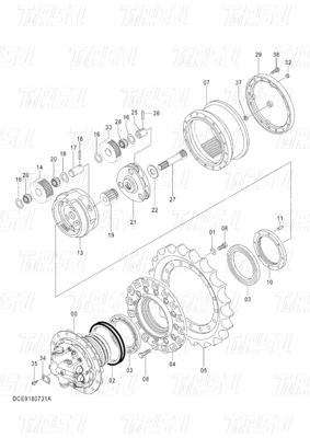 Good price OEM 발굴기 부품 행성 적도기 드라이브 카탈로그 시스템 기계 / 에너지 / 광산 산업 9180731 ZX120 온라인으로