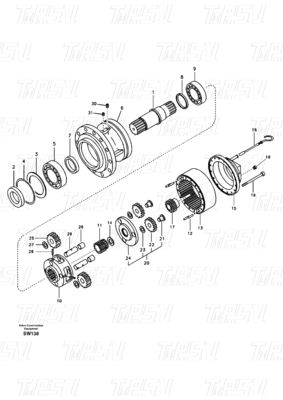 Good price 나무 상자 포장 VOE14619955 VOE14630401 EC360B 발굴기 스윙 드라이브 카탈로그 검은 색 온라인으로